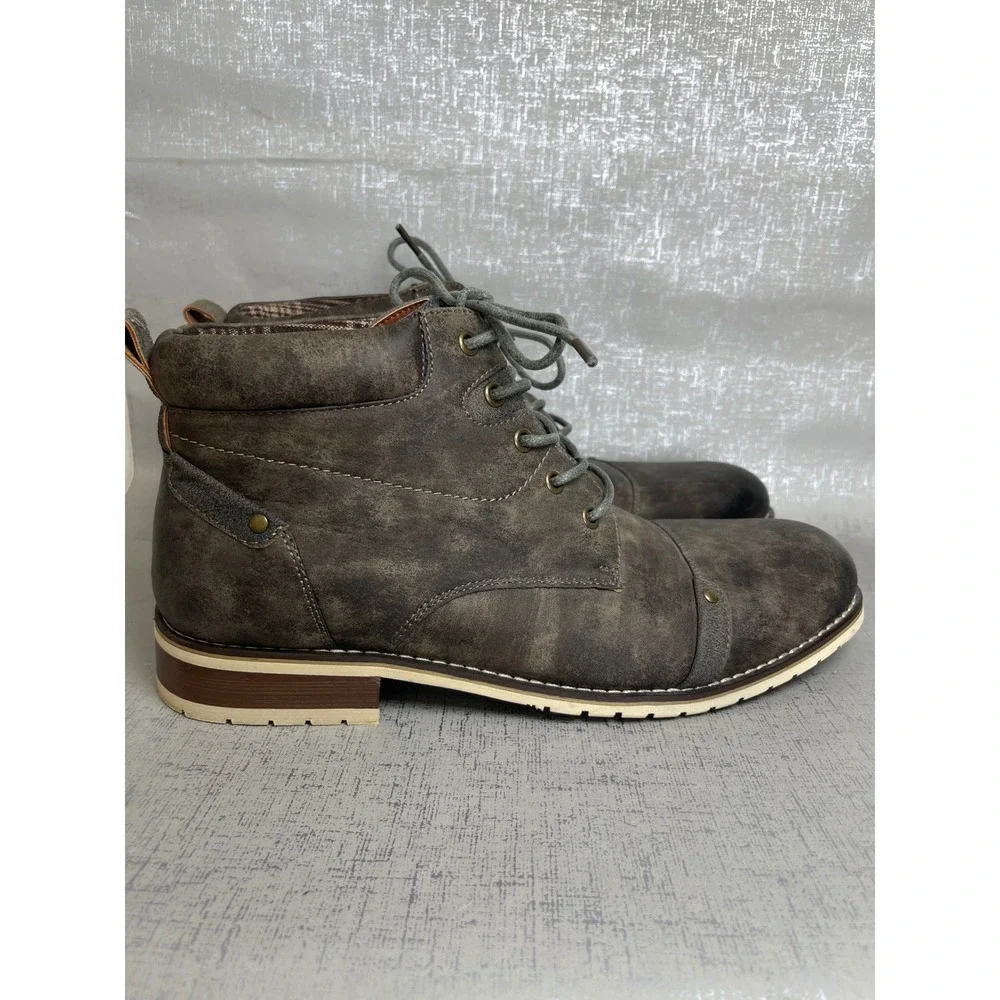 Ferro Aldo Colin Mens Brown Distressed Lace Up Cap Toe Ankle Boots Size 10